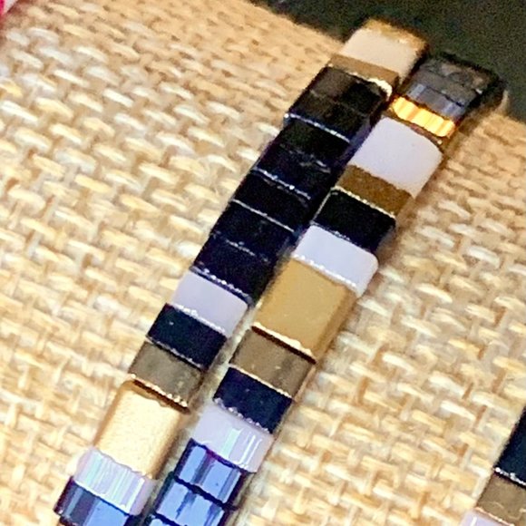 Handmade Friendship Miyuki Tila Glass Beaded Elastic Stretch Bracelets 6 Styles - Picture 7 of 14